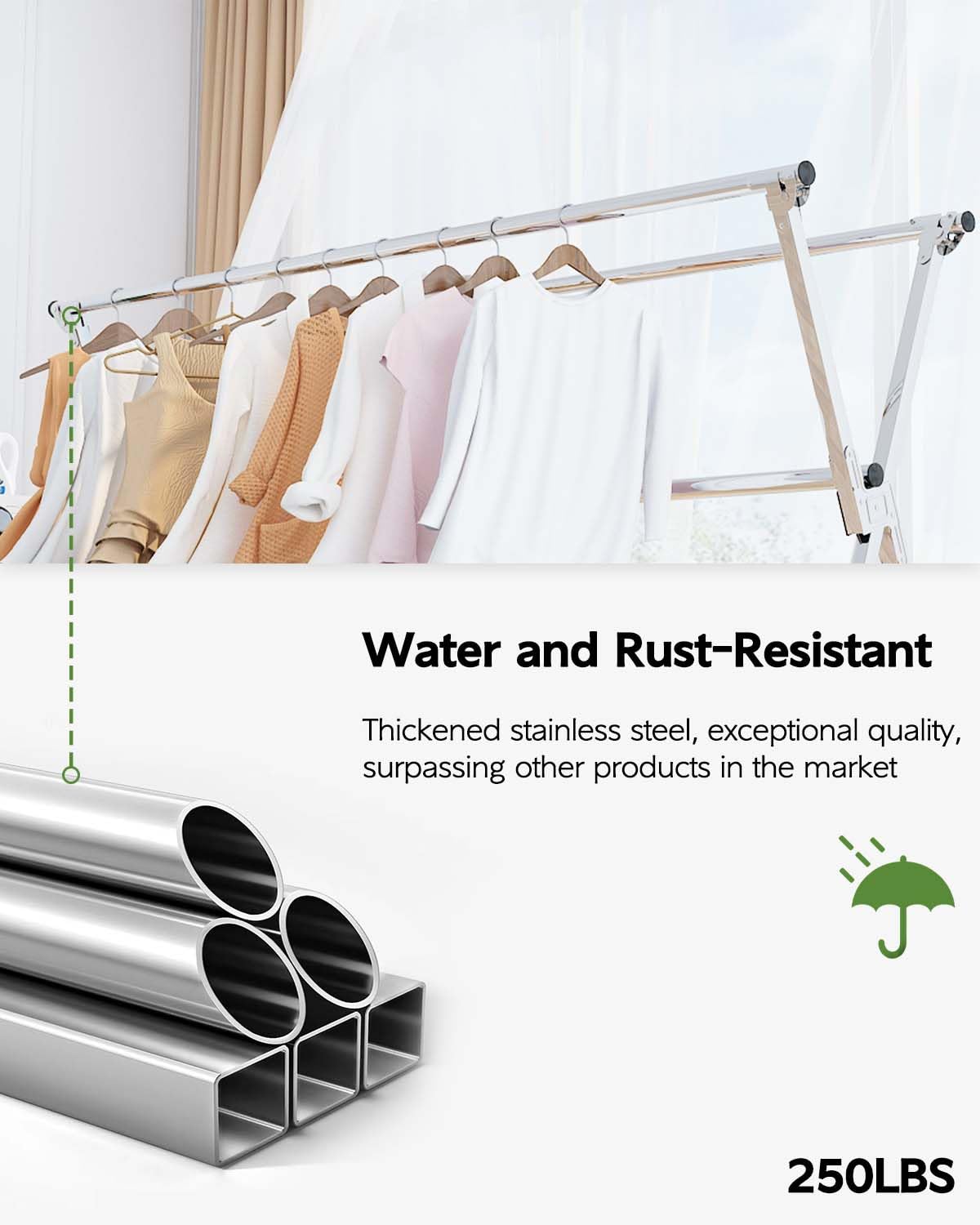 Vikaqi indoor-outdoor-drying-solution supports year-round laundry tasks