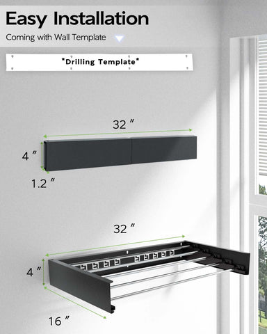 Vikaqi space-saving laundry area keeps floors clear during air drying