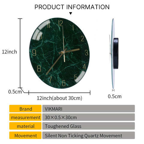 VIKMARI tempered glass panel highlights modern, durable clock design