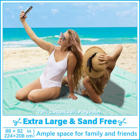 Vikumond sandfree fabric detail shows easy beach cleanup and sand-free surface