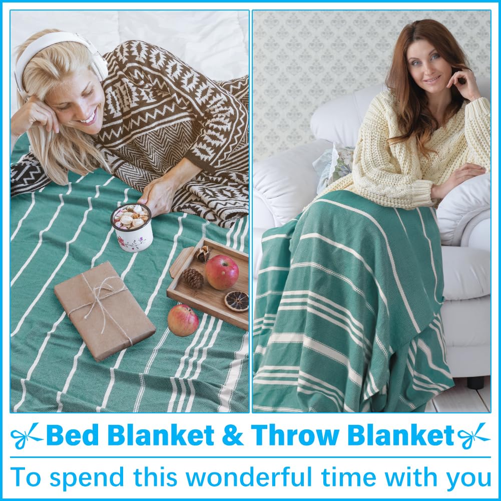 Vikumond soft giftable Turkish towel blanket adds style to beach days