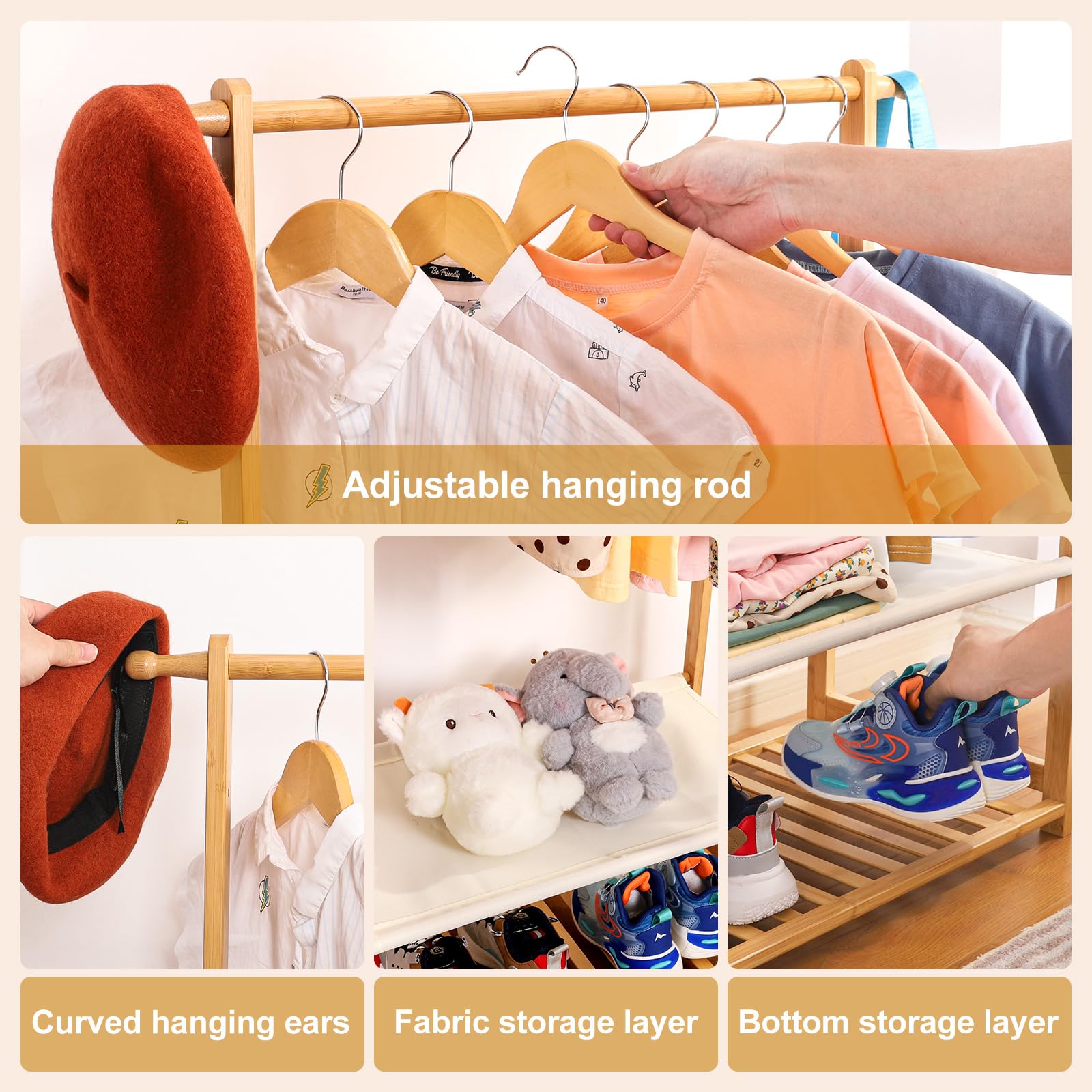 Vilaxing rack middle shelf keeps books and small items organized.