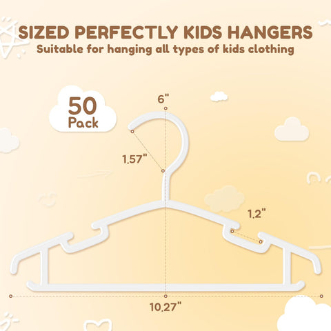 VILICK hanger with notched shoulder grooves prevents slipping of small garments.
