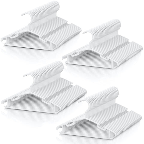 VILICK kids plastic hangers pack 100 white with non-slip shoulders keep outfits in place.