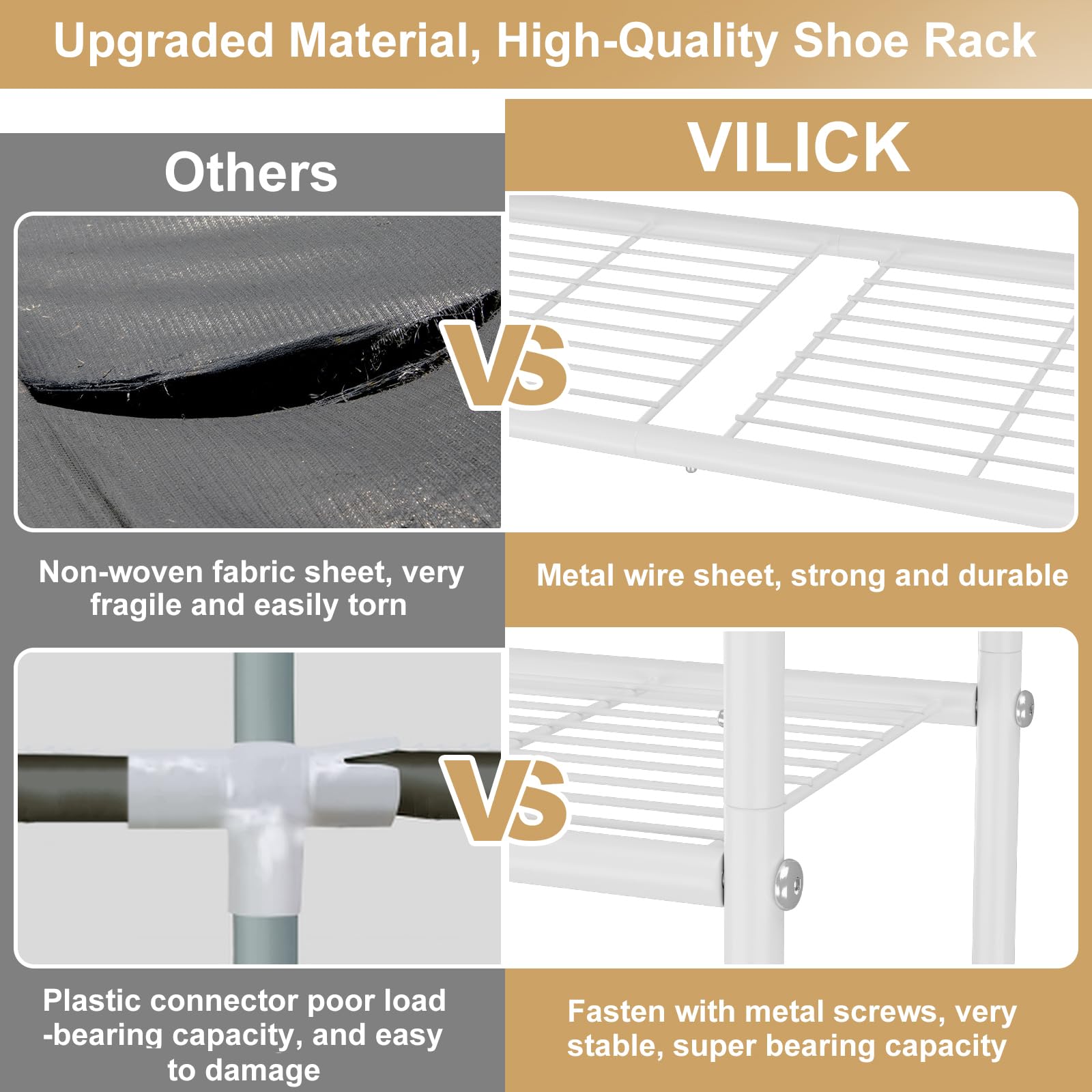 VILICK shoe rack side rails for heels illustrate dedicated storage for high-heeled footwear.
