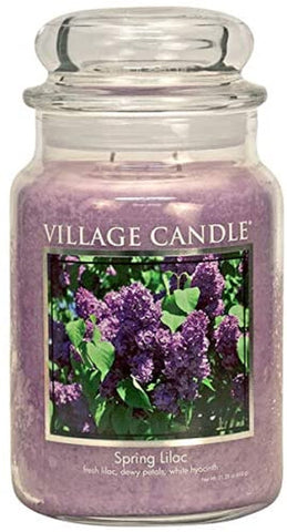 Village Candle Spring Lilac large apothecary jar with vibrant purple glass for long-lasting ambiance