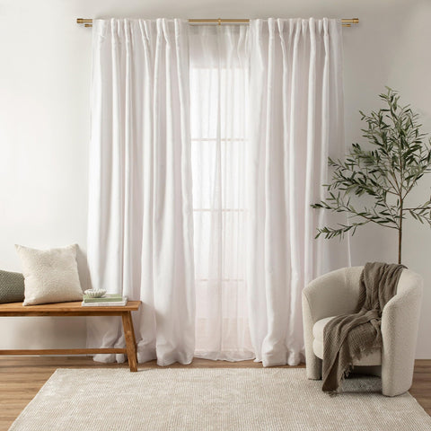 Vimayta modern window dress setup brings a sleek brushed-gold finish to your room