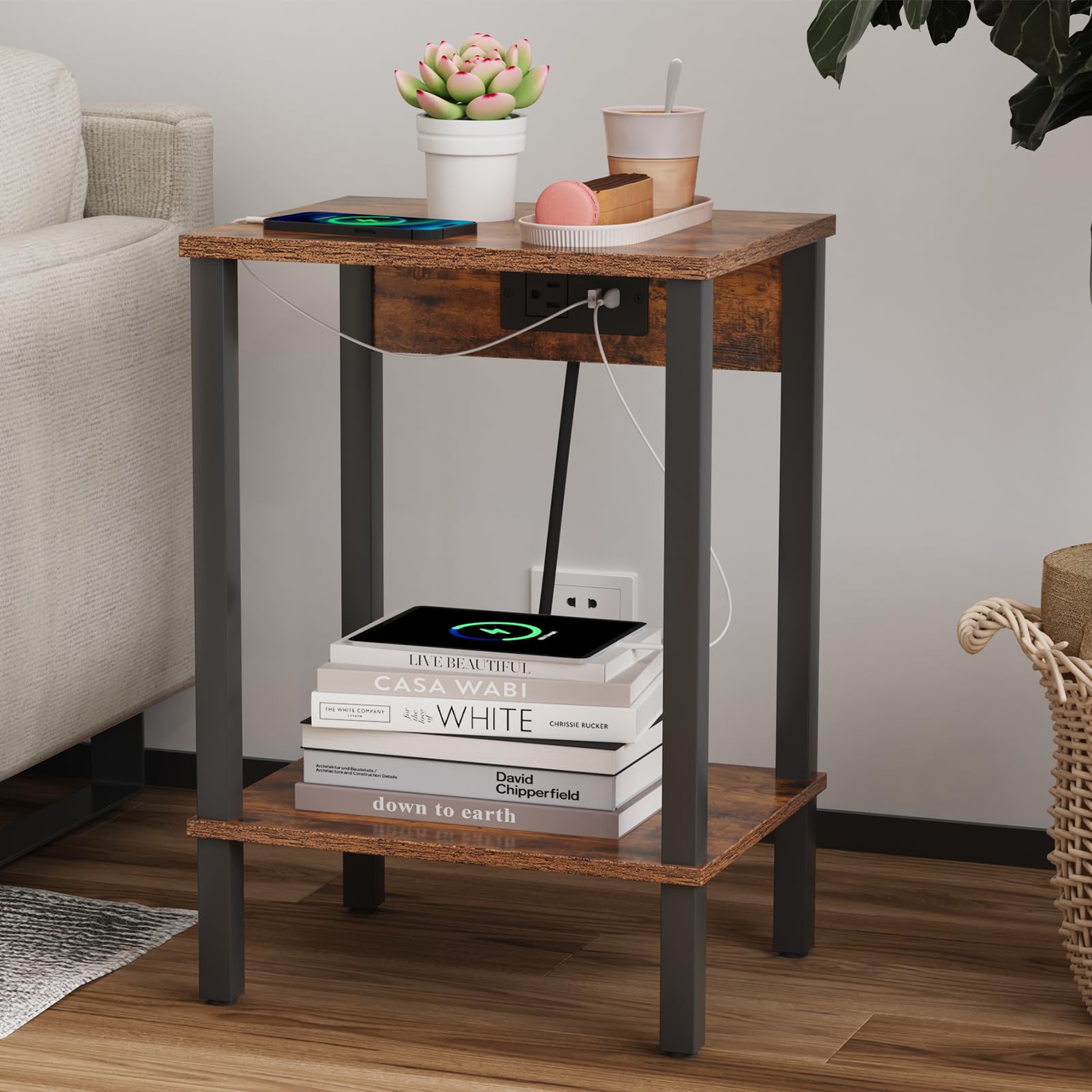 VIMBER end table compact dimensions ideal for small spaces.