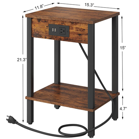 VIMBER end table four adjustable feet for stability.