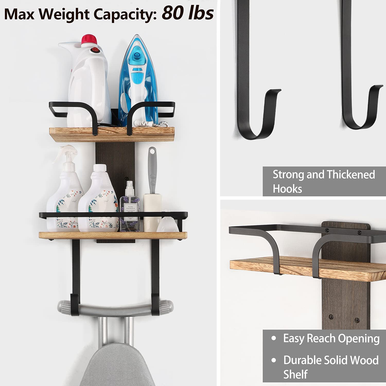 VINAEMO laundry room shelf arrangement demonstrating versatile organization for multiple rooms.