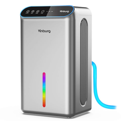 Vinburg dual-core dehumidifier for rapid moisture removal in small spaces.