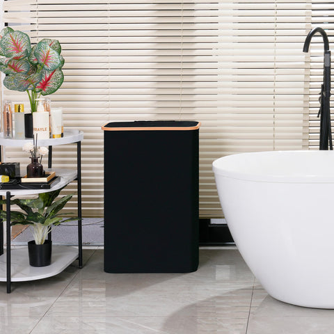 Vincona Black Slim Laundry Basket keeps laundry organized in small spaces