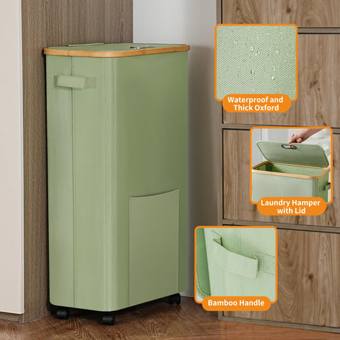 Vincona laundry basket lid keeps contents concealed and odors contained.