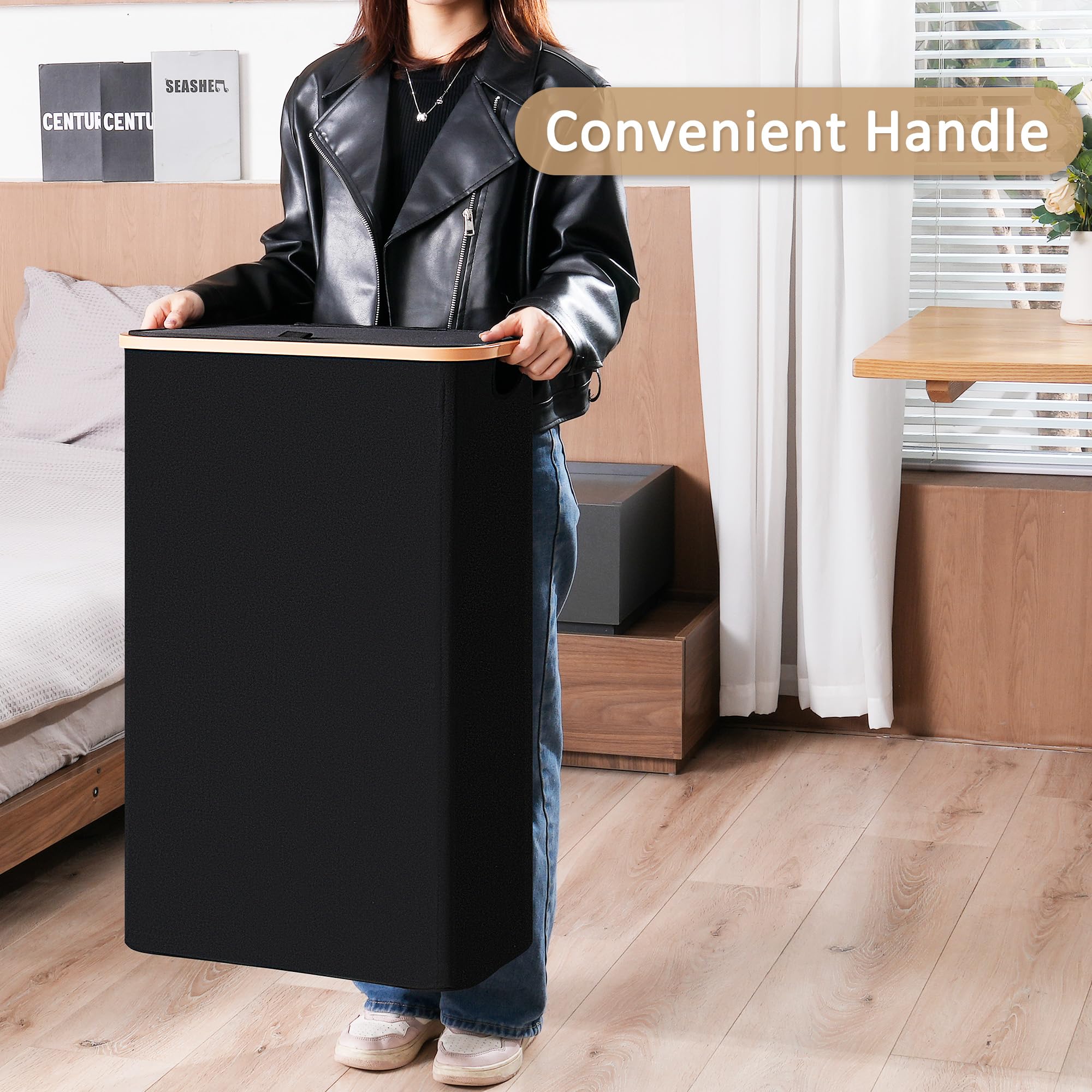 Vincona Slim Laundry Bin in a dorm room for organized laundry