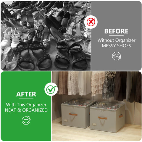 Vincona reinforced handles and oxford fabric indicate durable closet storage.