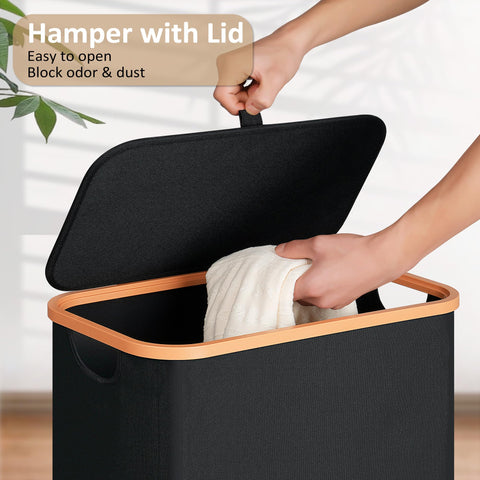 Vincona Slim Laundry Basket with Handle enabling easy transport when full