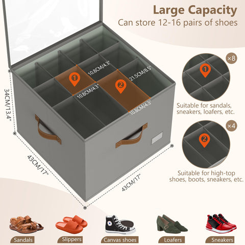 Vincona two-pack storage folded demonstrates compact closet reorganization.