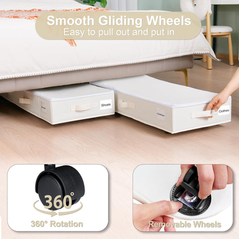 Vincona under bed storage neatly stores clothes and shoes under your bed