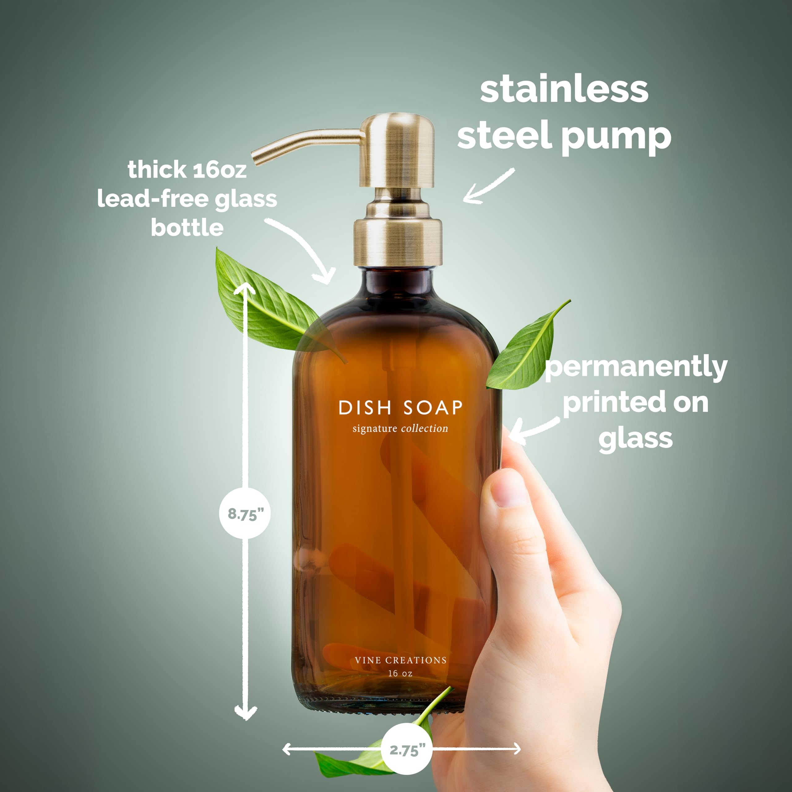 Bathroom-counter dispenser from Vine Creations complements any style.