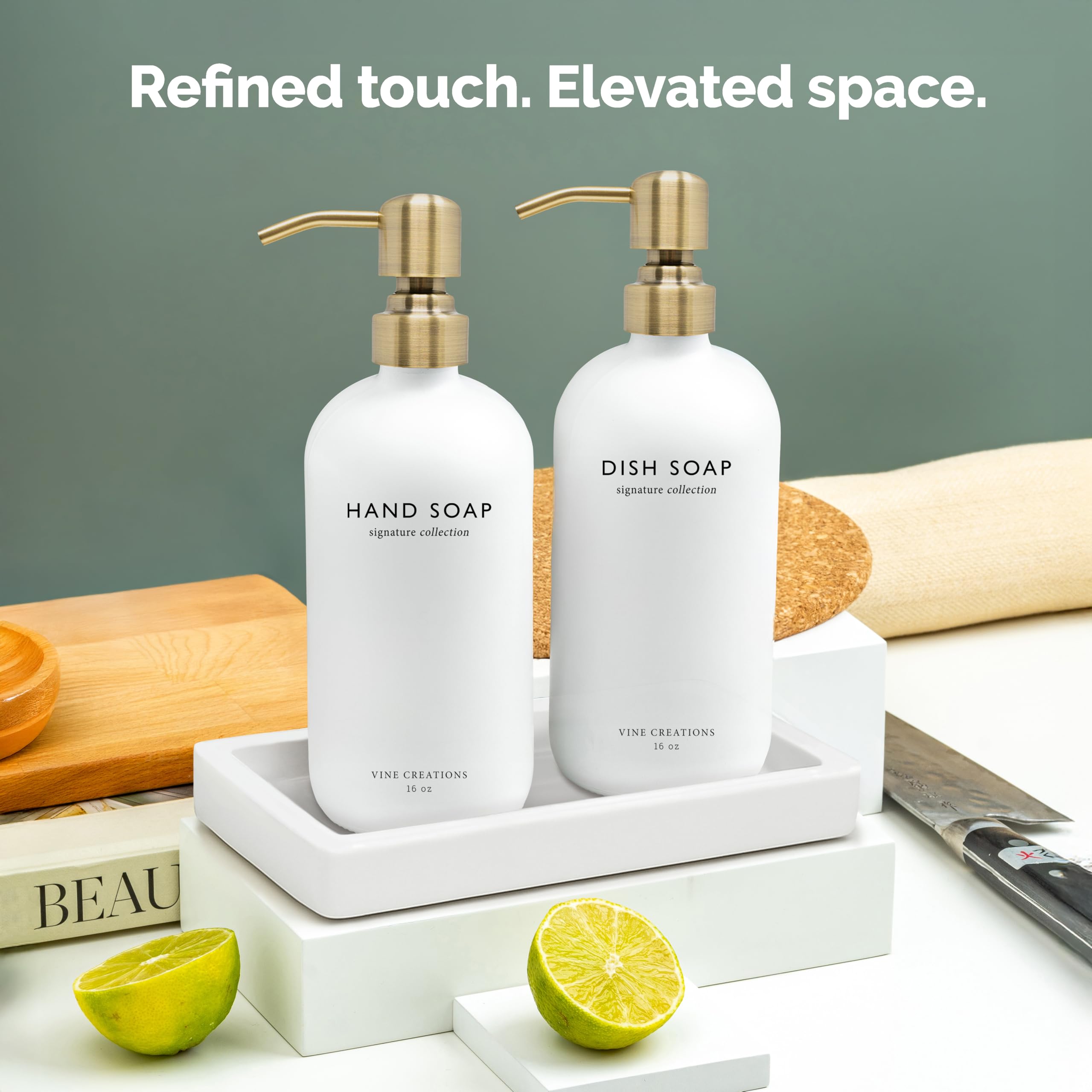 Vine Creations countertop display with the dispenser for daily use.