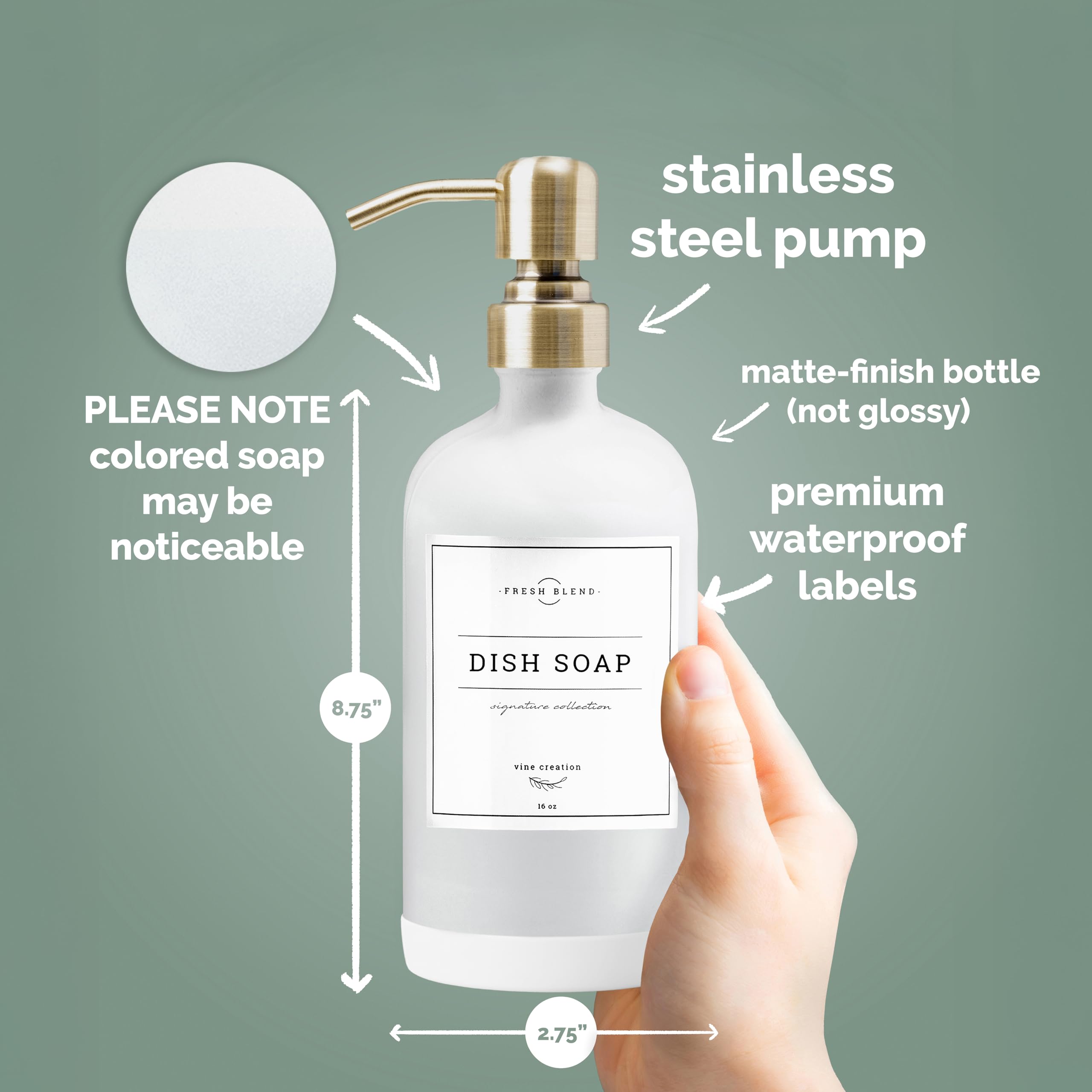 Non-slip silicone pad under Vine Creations dispenser to prevent slipping