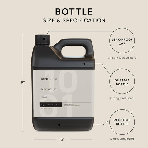 VINEVIDA Escapade No.1001 fragrance glass bottle showcases premium hotel-inspired scent.