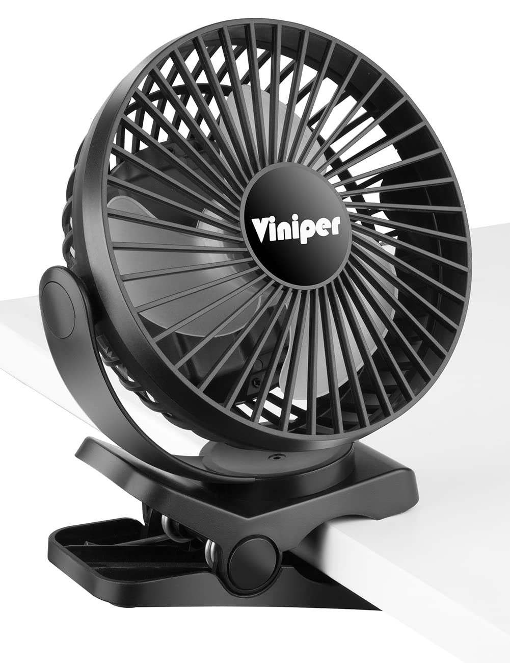Viniper clip-on fan compact design for desks and shelves.