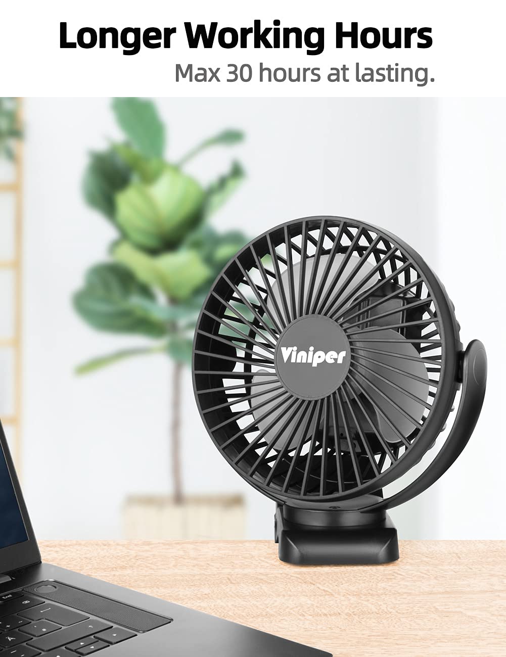 Viniper clip-on fan portable for outdoor and indoor use.