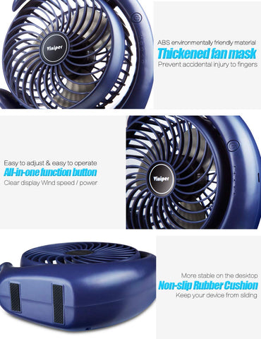 Viniper fan showing 180-degree rotation for flexible airflow direction