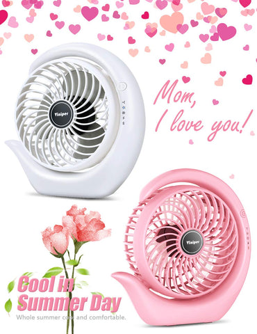 Viniper compact desk fan on a bedside table delivering quiet, steady airflow.