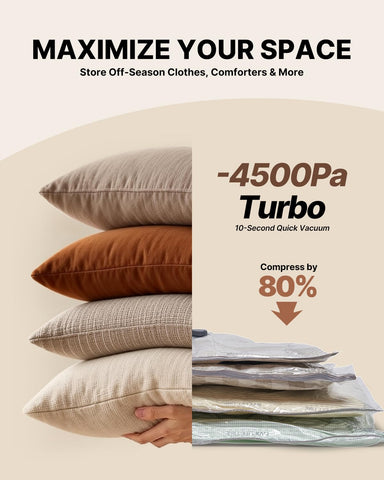 VINTAR bag set four sizes suitable for clothes, blankets, and pillows.