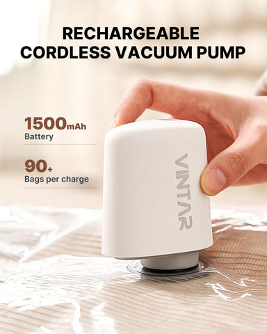 VINTAR compact cordless pump portable design for easy packing.