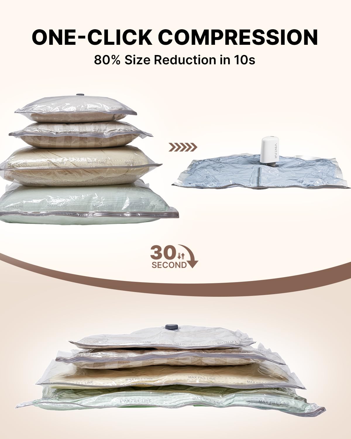 VINTAR durable airtight bags made from thick PA+PE material