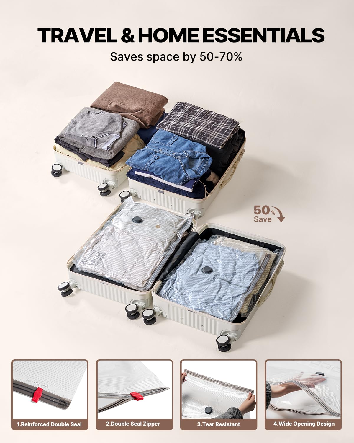 VINTAR four-size pack layout with small, medium, large, and jumbo bags