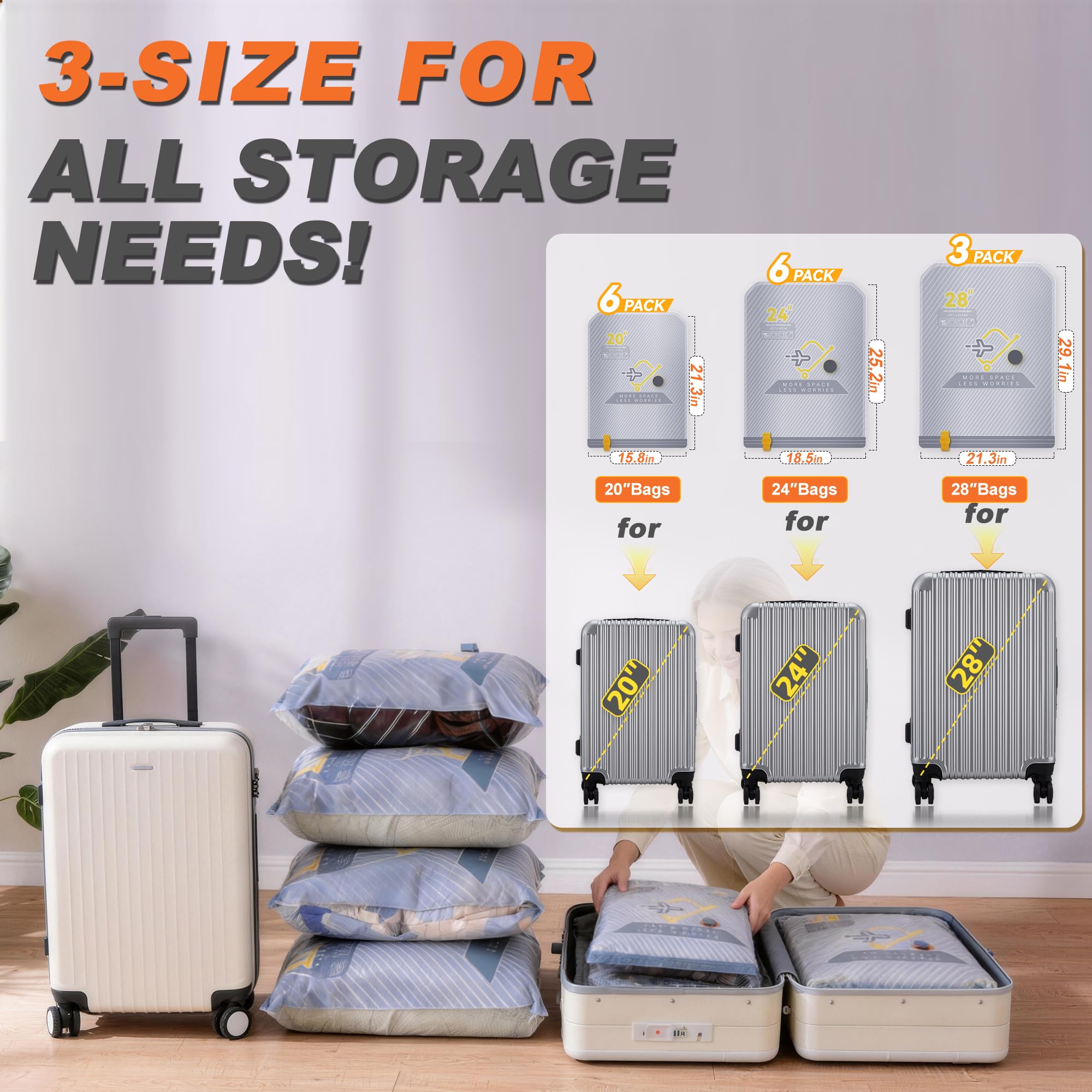 Viokei airtight seal vacuum bags protect clothes from dust and moisture.