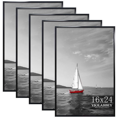 VIOLABBEY 16x24 frame set5 black front view with shatterproof acrylic for posters