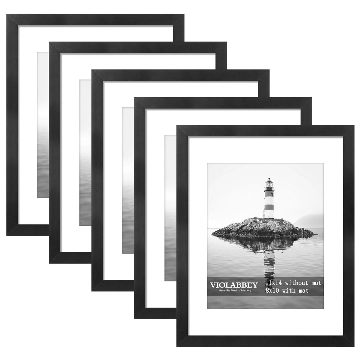 VIOLABBEY 11x14 frame front view with sleek black border for gallery-worthy display.