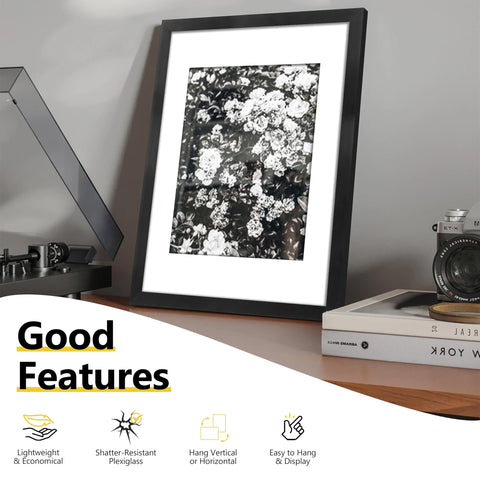 VIOLABBEY 11x14 frame with hanging hooks for vertical or horizontal wall installation.