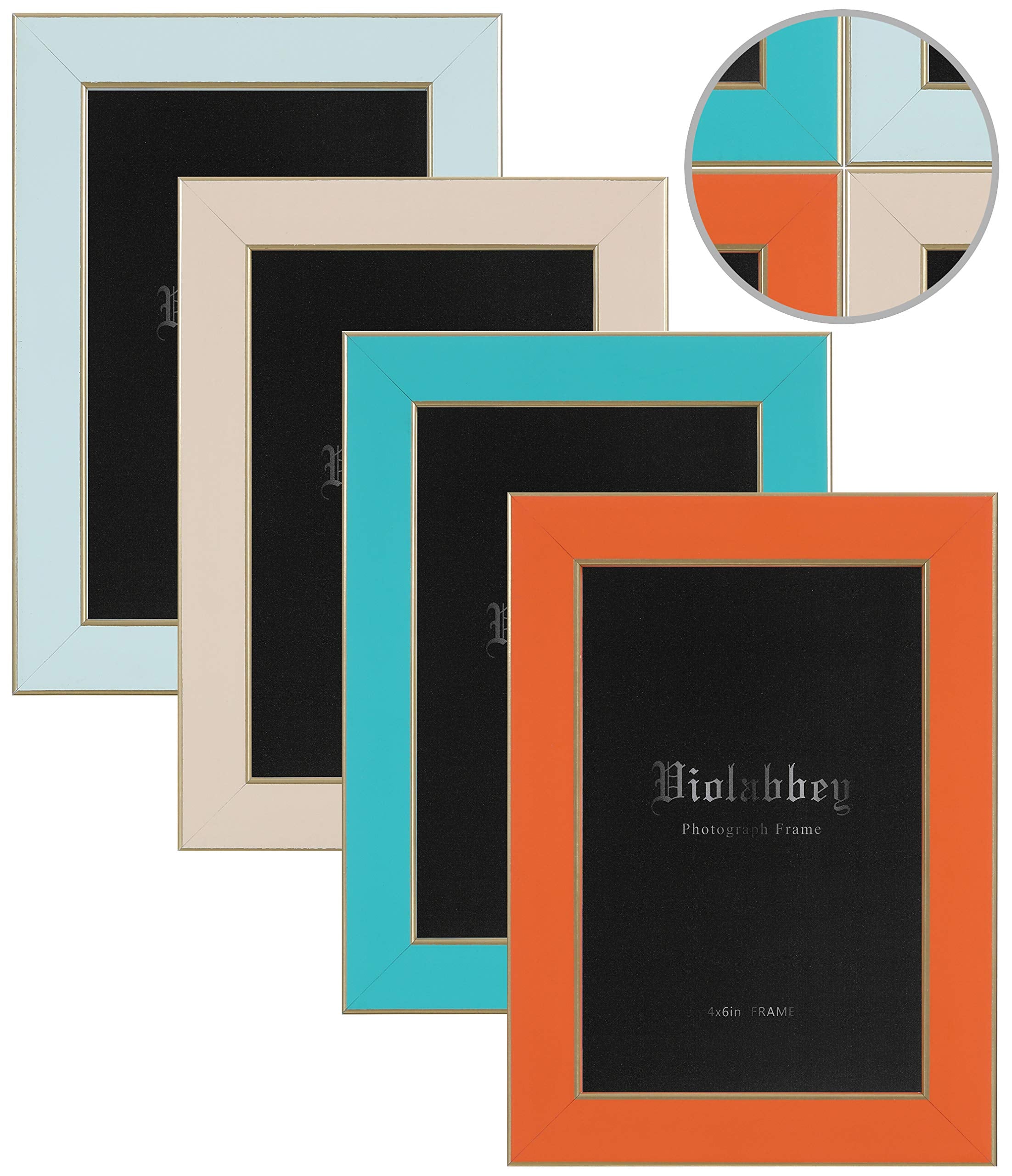 VIOLABBEY 4x6 blue frame front view for stylish wall or desk display.