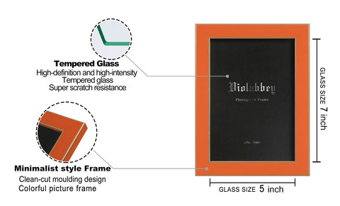 VIOLABBEY 5x7 orange frame adds vibrant accent to photo displays.
