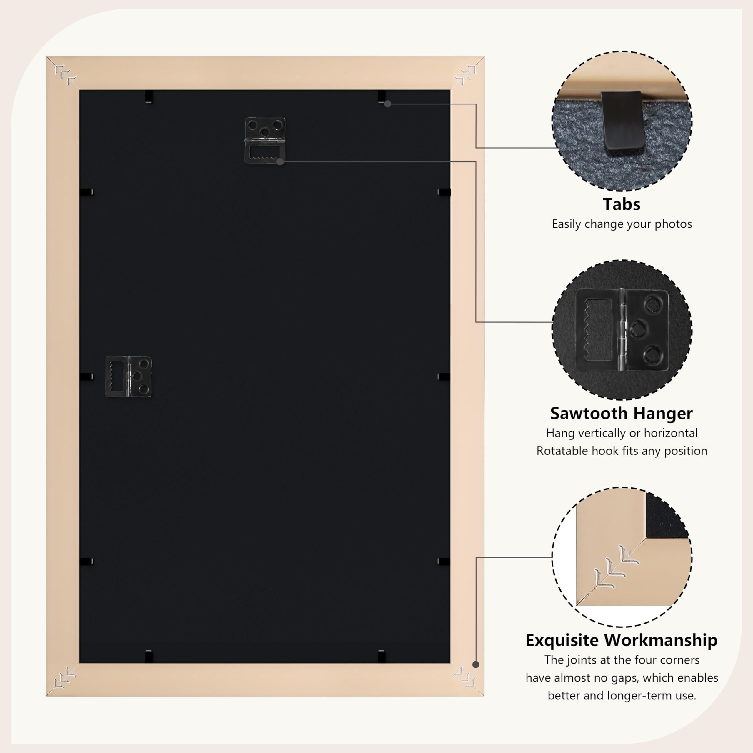 VIOLABBEY sturdy plastic frame with shatterproof acrylic front and MDF backing