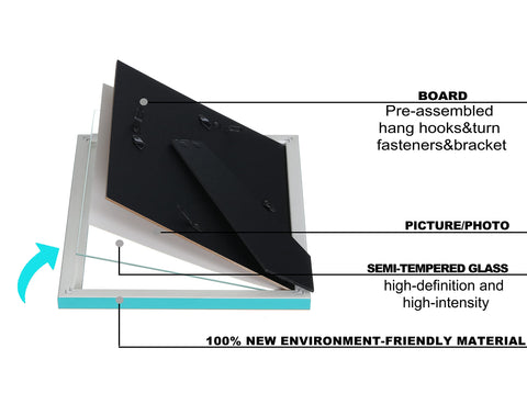VIOLABBEY tempered glass detail protects photos with clarity.