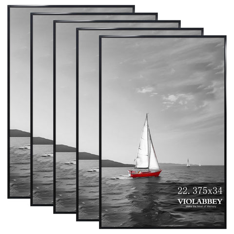 Violabbey poster frame 22.375x34 front view with shatterproof protection
