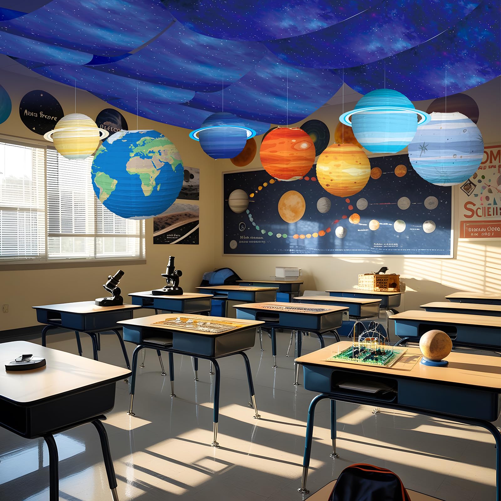 VioraWhite galaxy sky backdrop creates dramatic ceiling scenes for events.