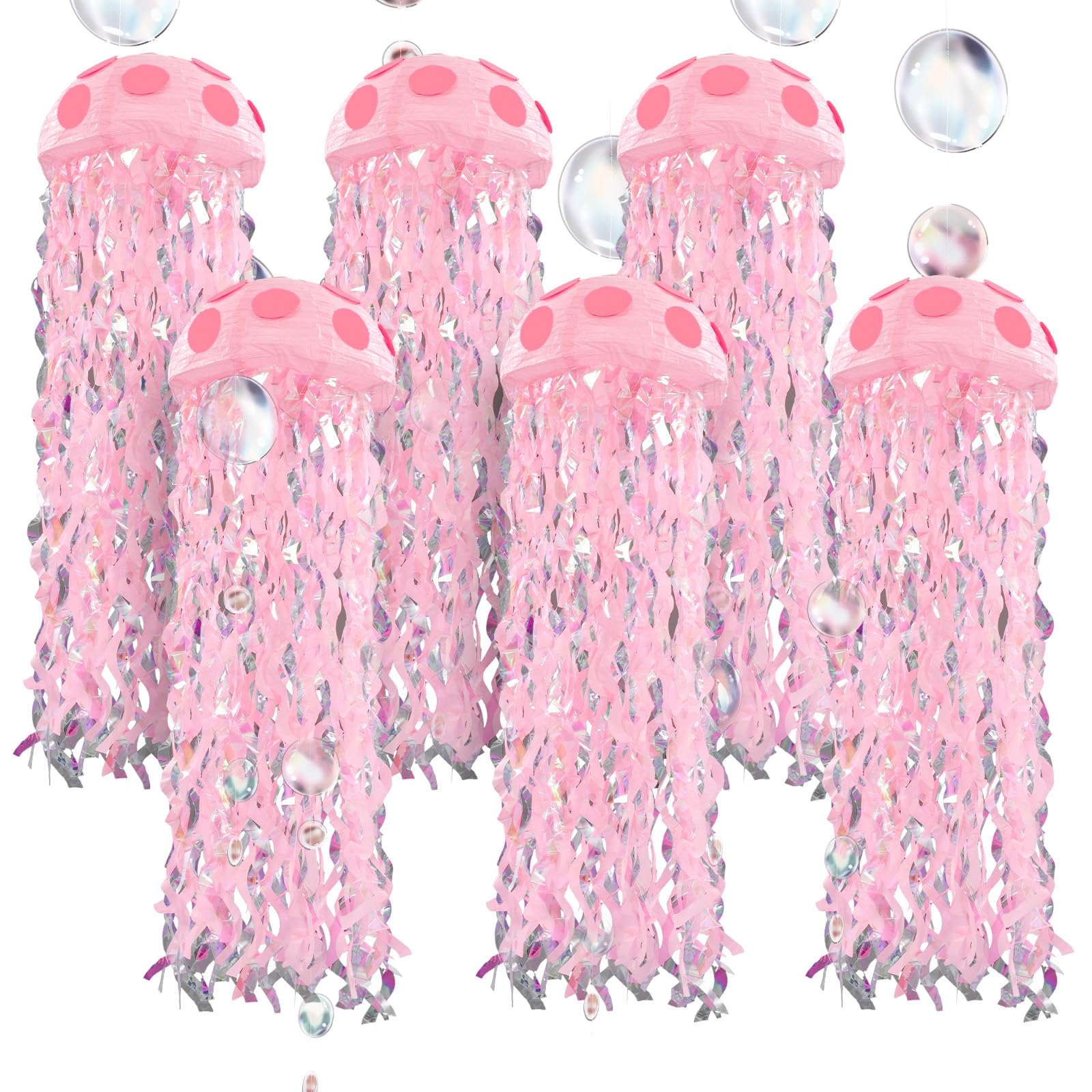 VioraWhite pink jellyfish lanterns add whimsical ocean charm for parties