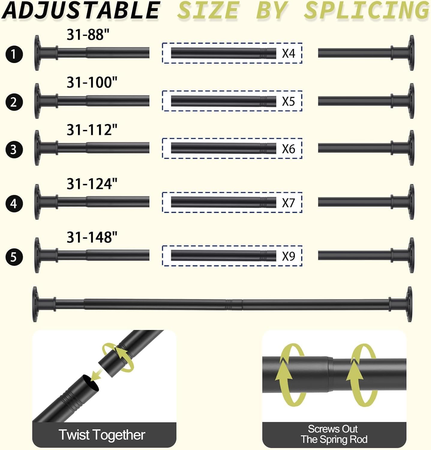 VIOREMOS drilled screws option adds extra hold for heavy curtains.