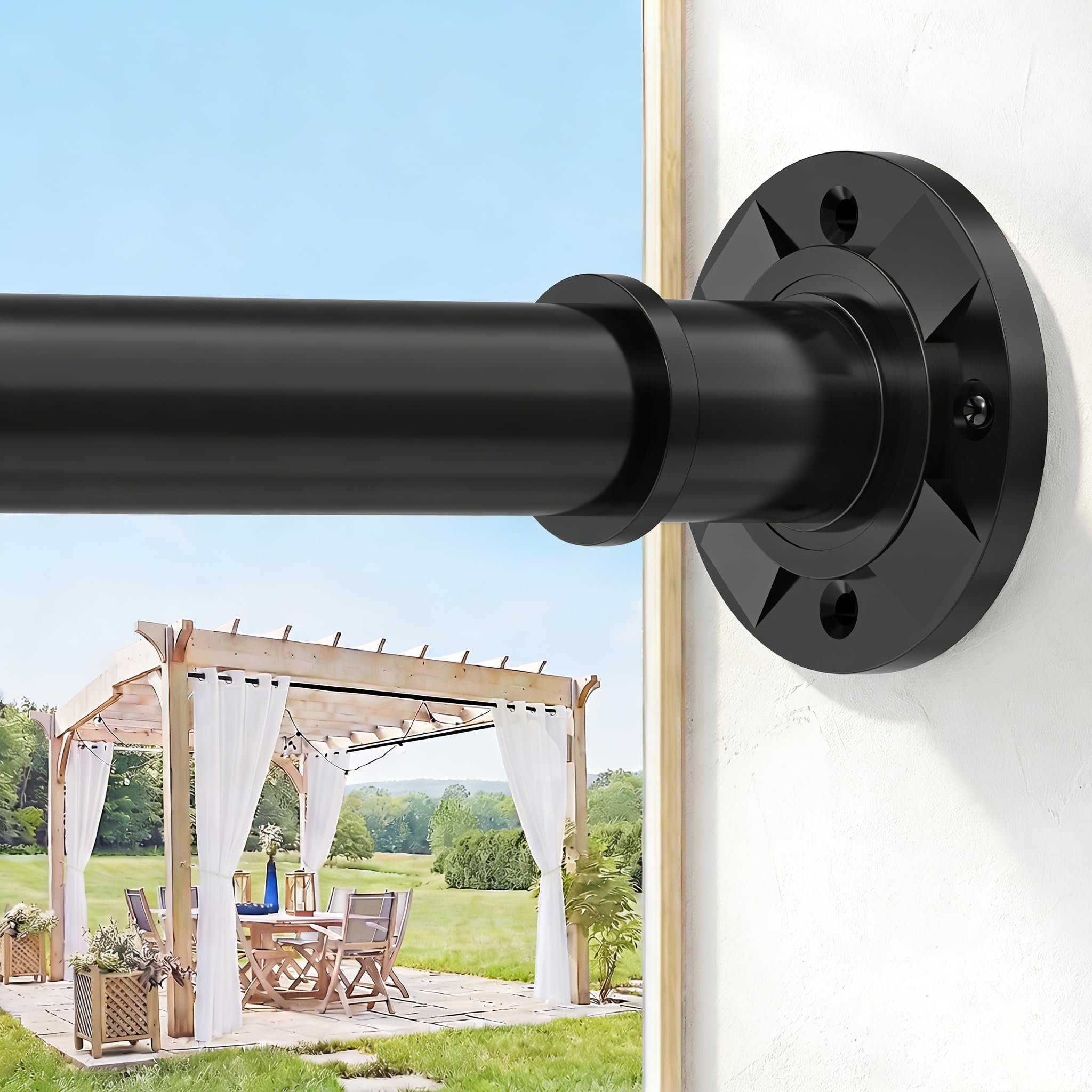 VIOREMOS tension curtain rod adjustable 31-112 inches for versatile spaces.