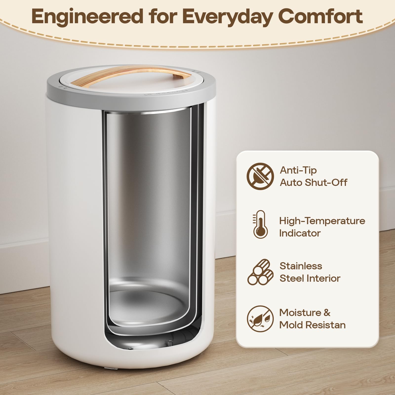 VIPBATH dual heat panel demonstrates adjustable heat and timer convenience