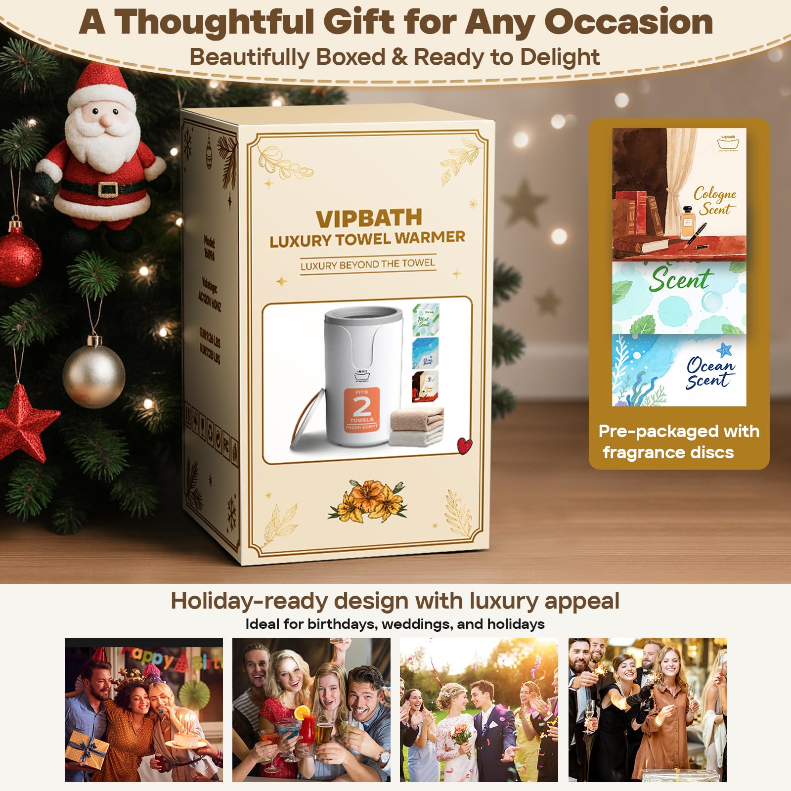 VIPBATH fragrance discs included provide a refreshing aroma during use