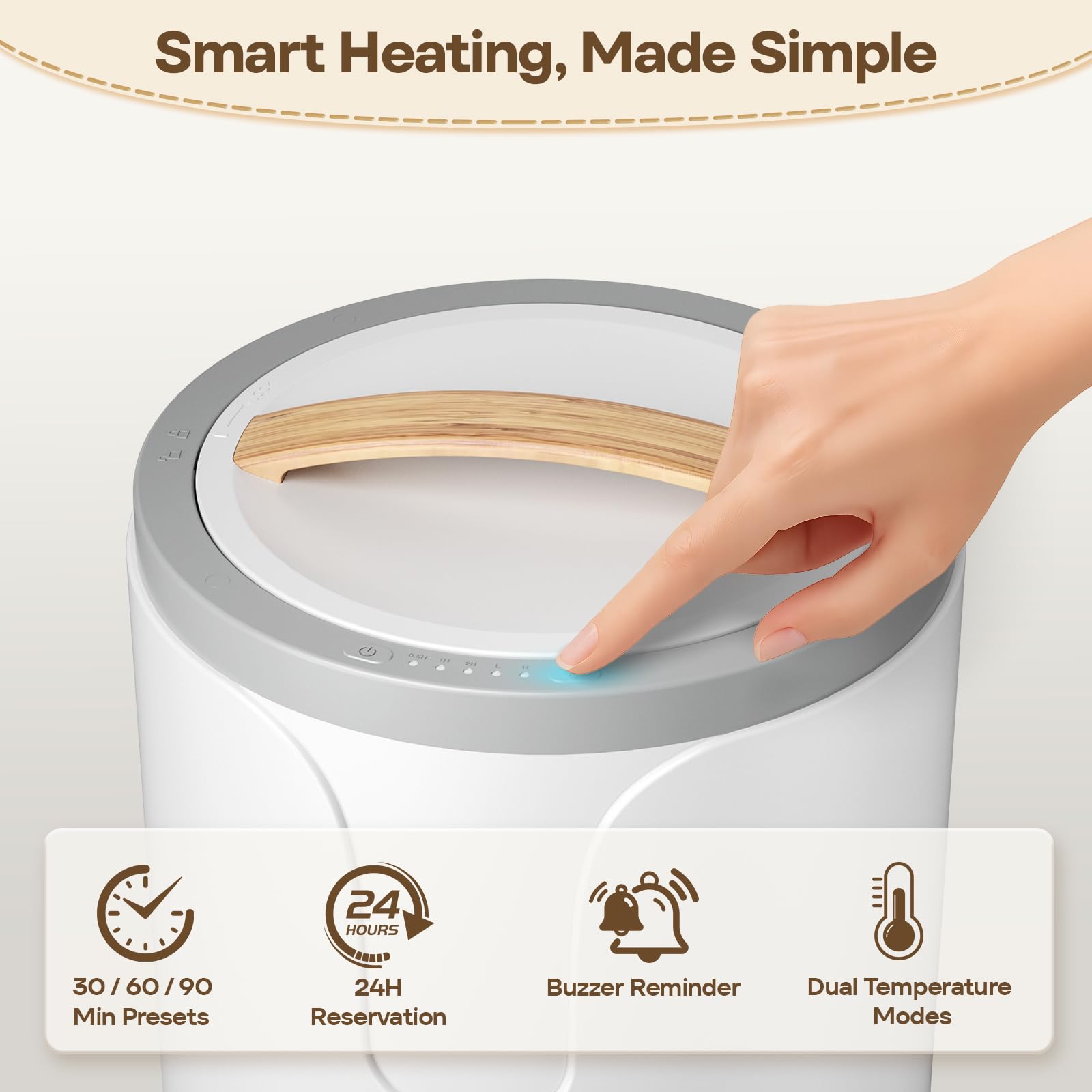 VIPBATH towels on warmer demonstrates ready warmth after shower
